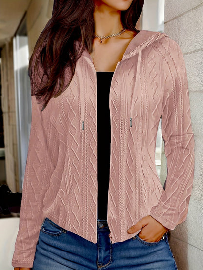 Veste femme tricotée épaisse blanche hiver