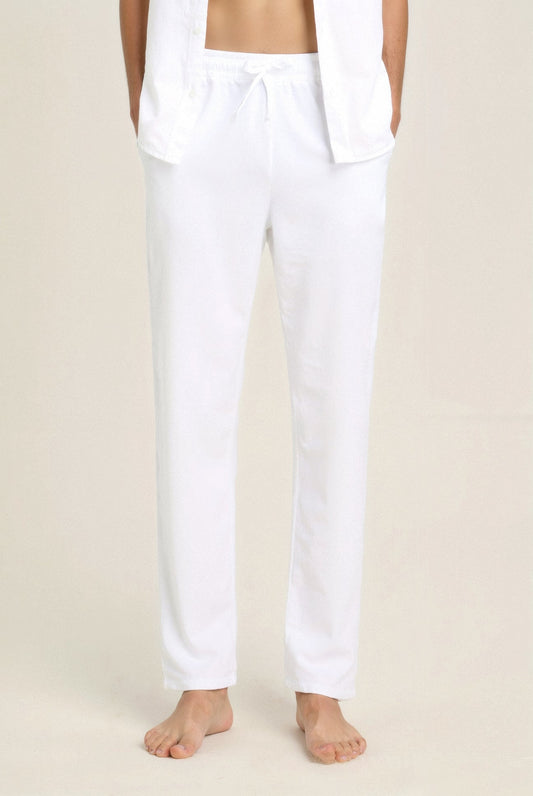 Pantalon de détente Blanc Confortable et Minimaliste - BerlinGlamour