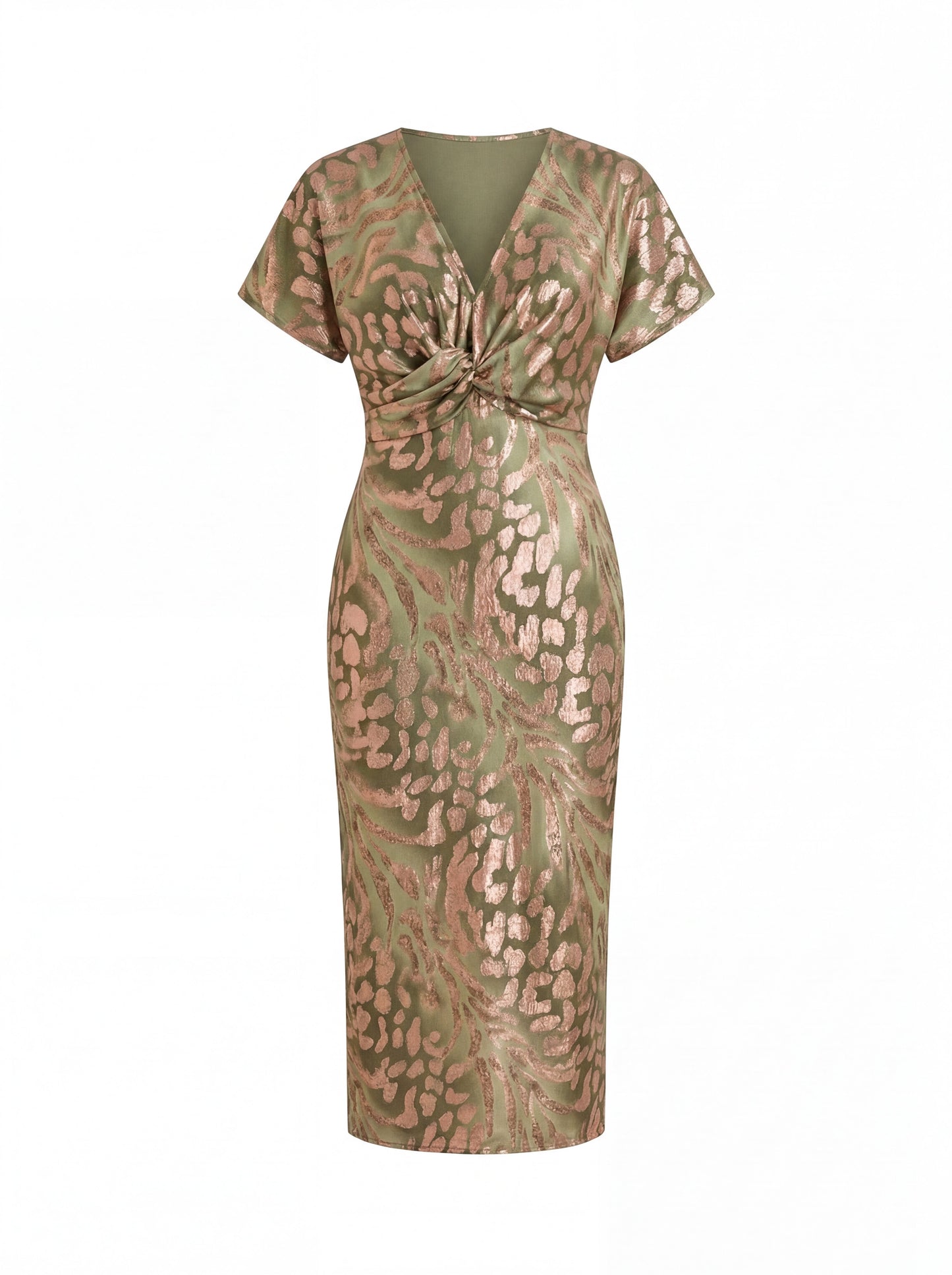 Robe Midi Femme Fluide Coupe Cintrée Détail Noué