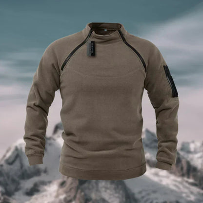 Pull Homme Zippé Sport Chic avec Poches Côtelées
