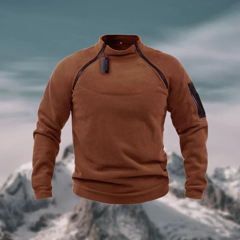 Pull Homme Zippé Sport Chic avec Poches Côtelées