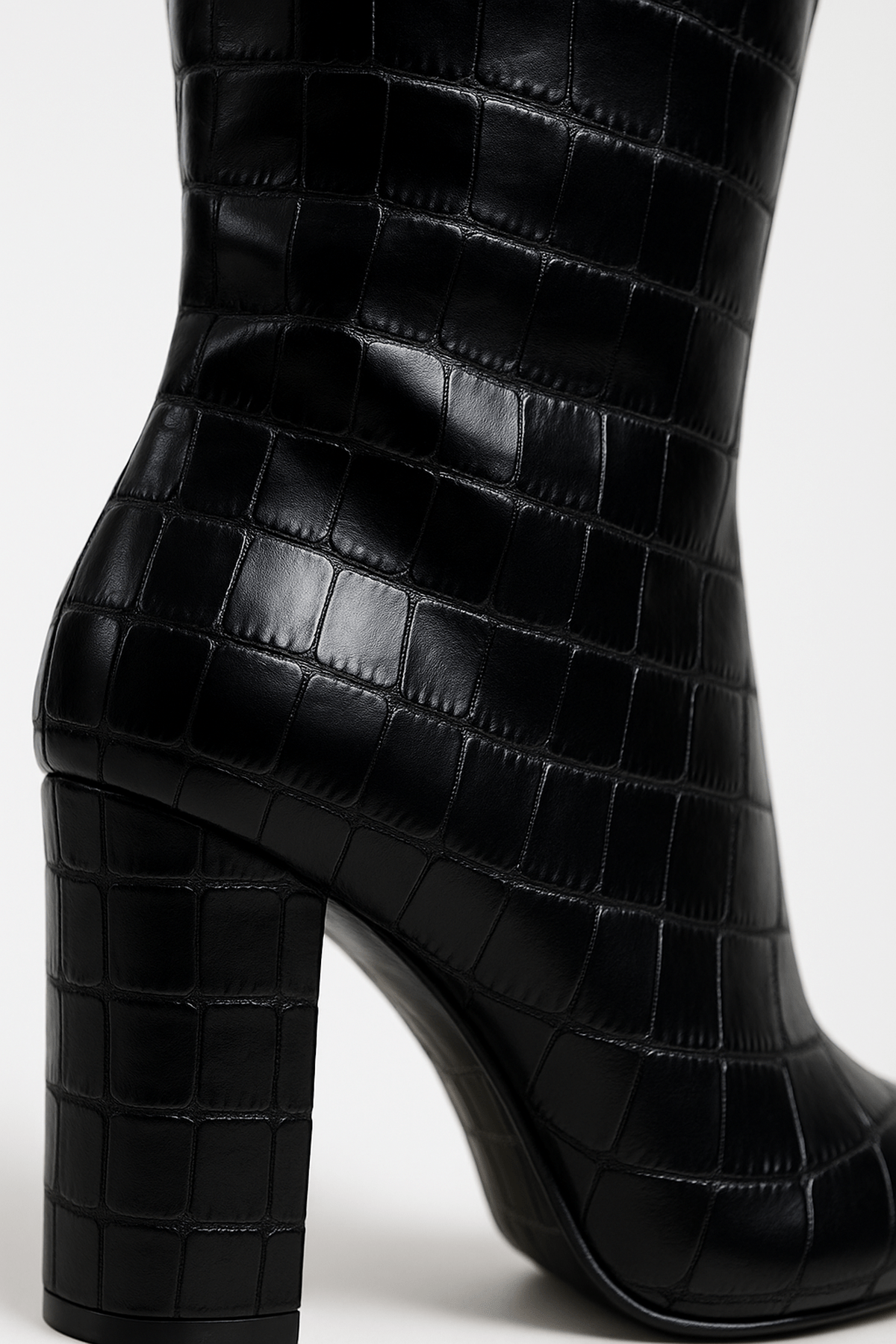 Bottines Femme Talon Carré Cuir Croco