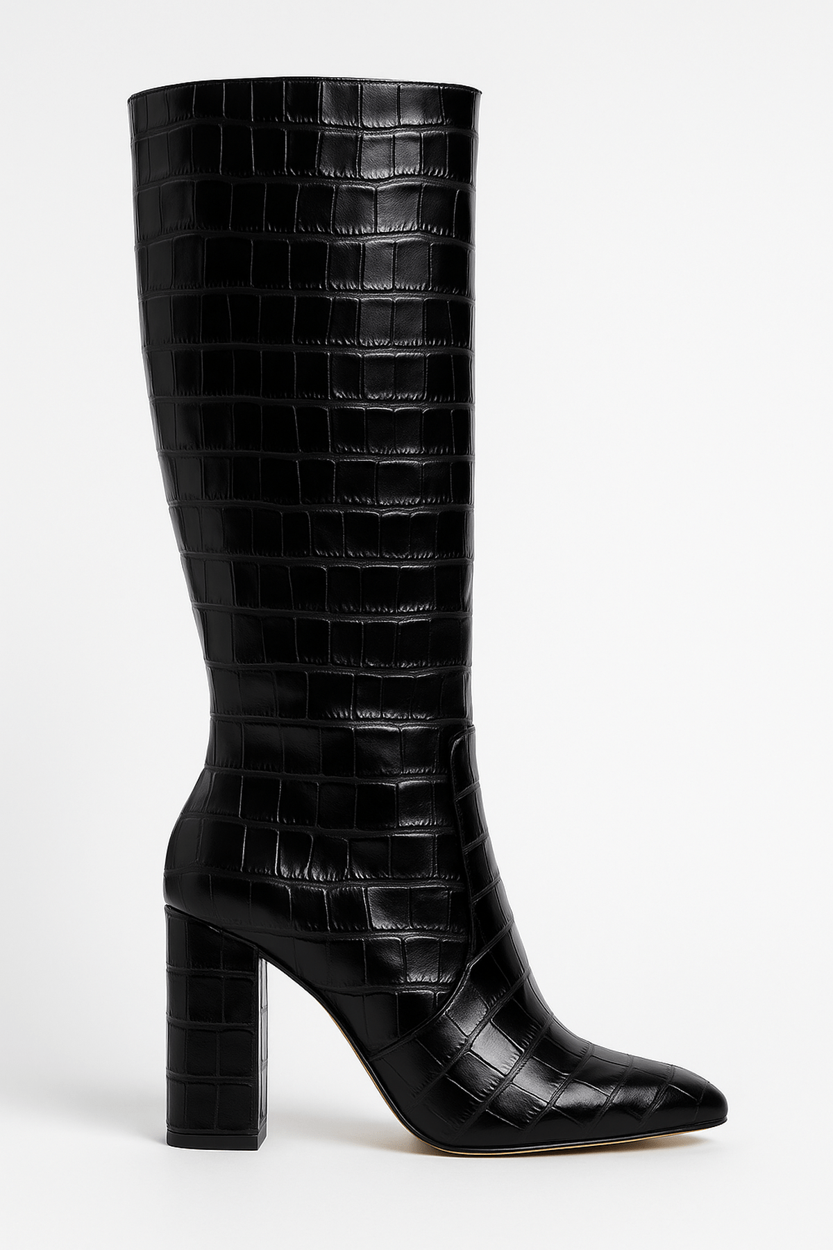 Bottines Femme Talon Carré Cuir Croco - BerlinGlamour