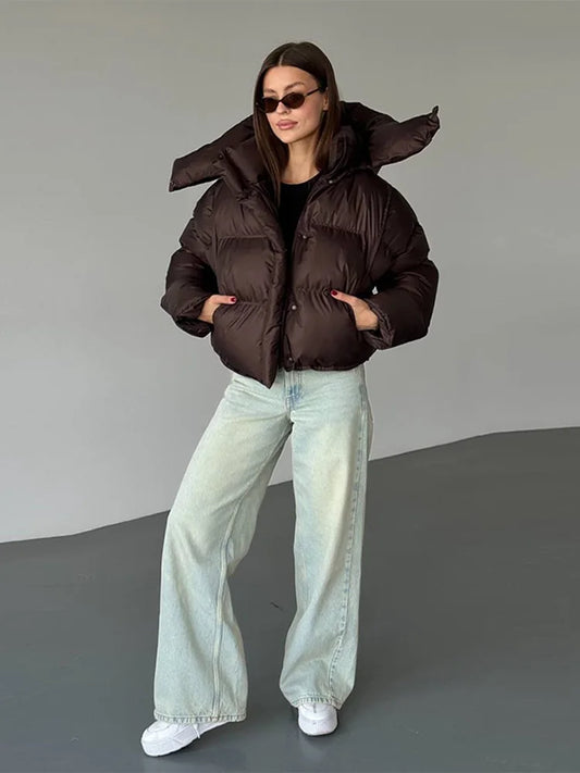 Veste Hiver Femelle Doudoune Courte Élégante - BerlinGlamour