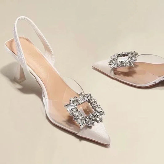 CrystalChic™ – Sandales Femmes Transparentes Confort Élégant & Polyvalent