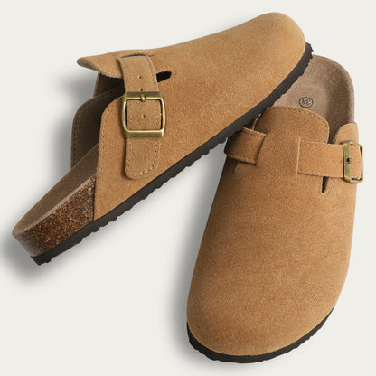 Sabot Cuir Élégant Unisexe avec Boucle en Métal