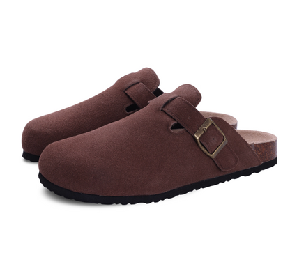 Sabot Cuir Élégant Unisexe avec Boucle en Métal