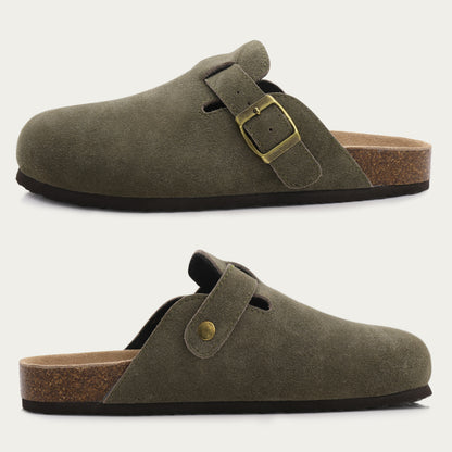 Cuirora™ – Sabot Chic en Cuir avec Boucle Élégante Unisexes
