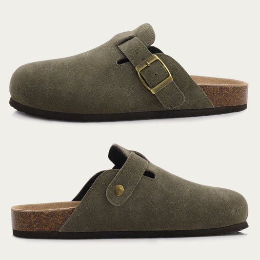 Sabot Cuir Élégant Unisexe avec Boucle en Métal - PanierRoyale