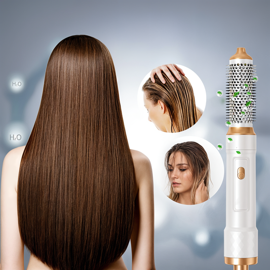 Sèche-cheveux Ionique Professionnel avec Brosse Chauffante - PanierRoyale