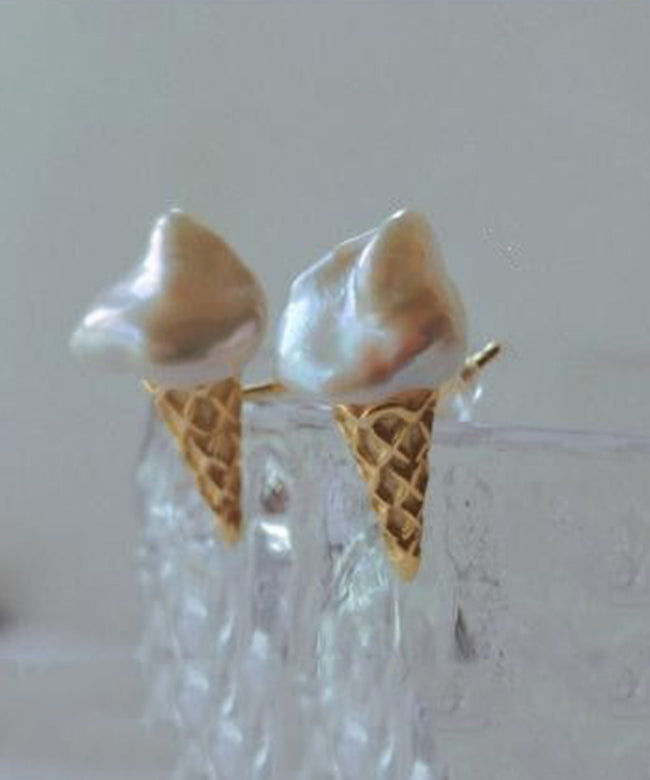Elegantes creoles argent et perles fines en gouttes - EasyApparels