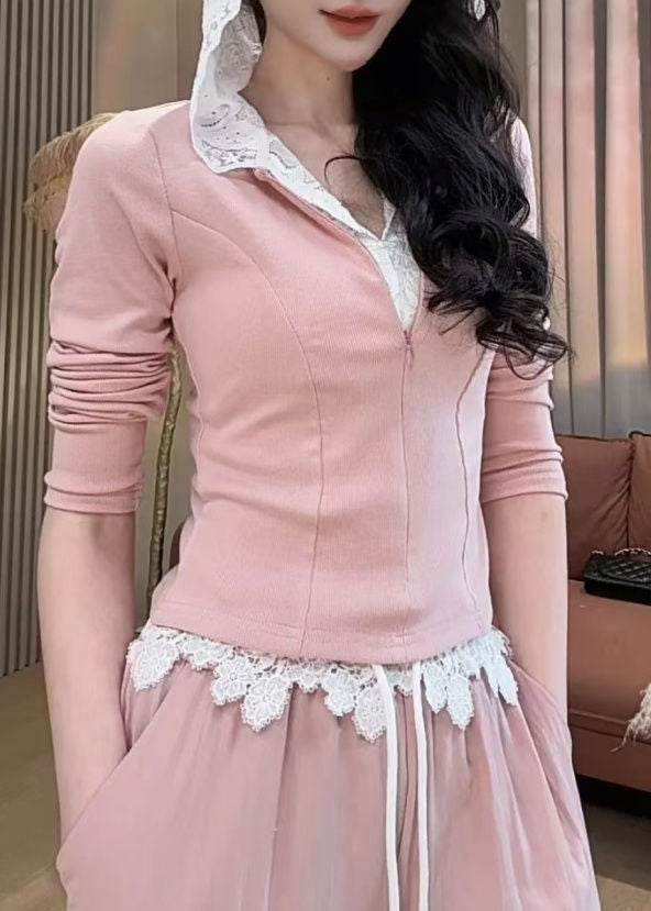 Ensemble deux pièces rose doux avec sweat à capuche et pantalon confort pour femmes - EasyApparels