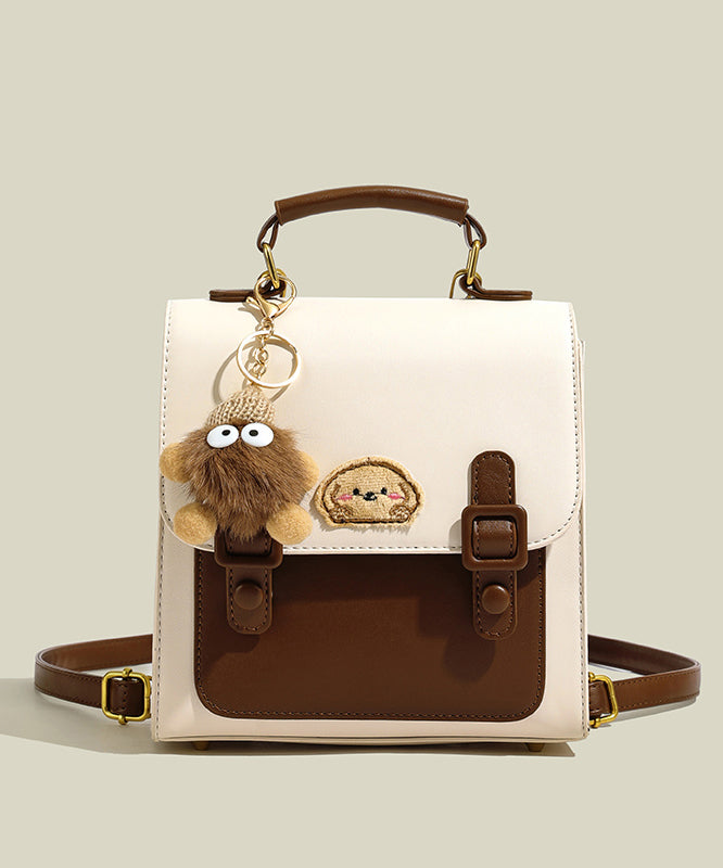 Faux Leather Patchwork Cute Backpack - EasyApparels