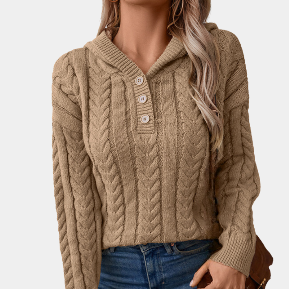 Pull Capuche Tricot Féminin Chaud et Doux - PanierRoyale