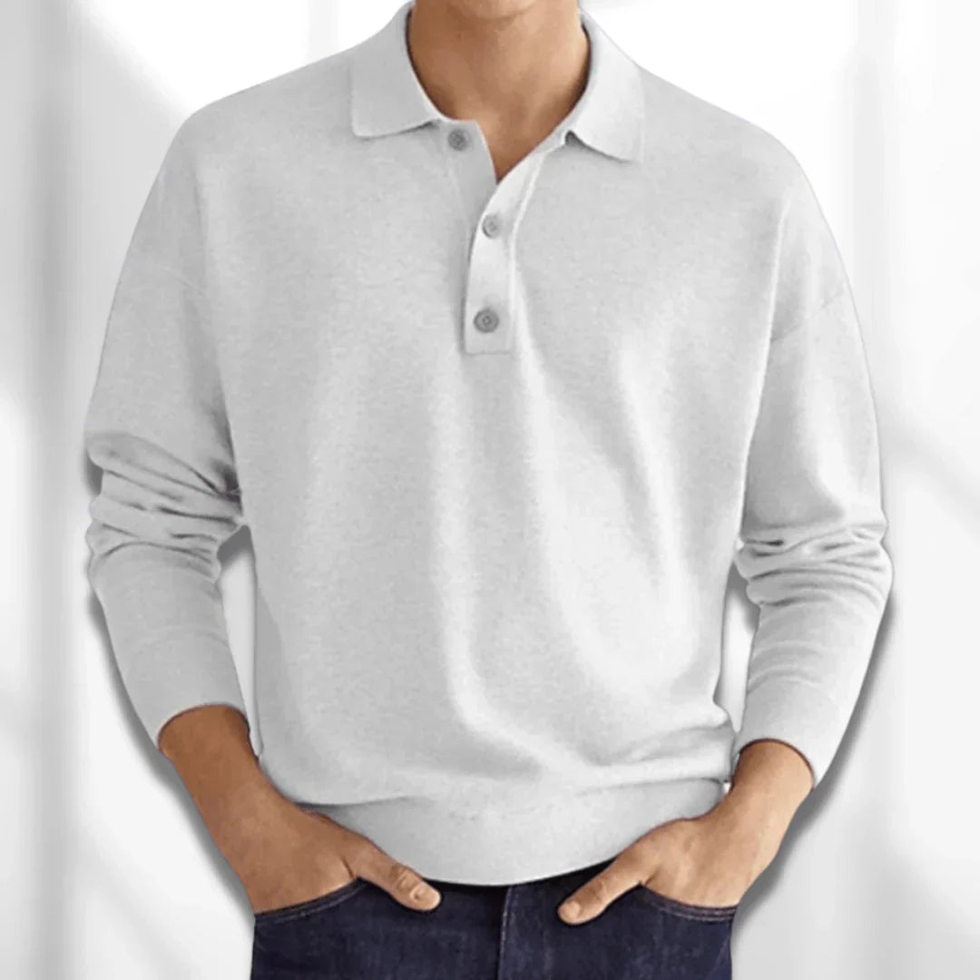 Polo Décontracté En Tricot Pour Homme | Manches Longues