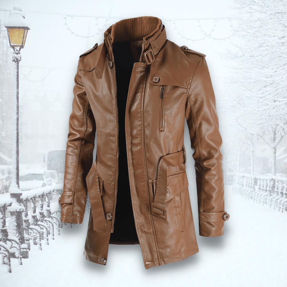 Veste Cuir Noir pour Homme Élégant et Chaude pour Printemps - PanierRoyale