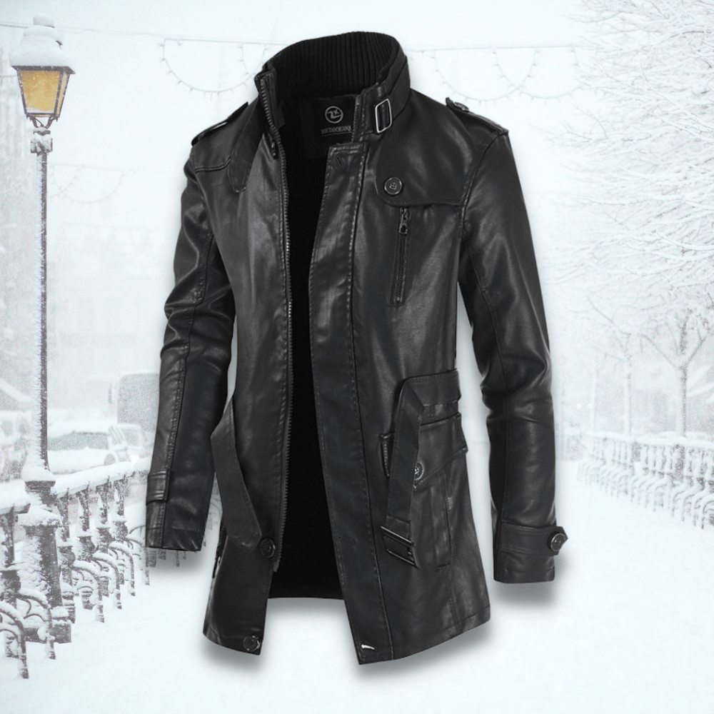 Veste Cuir Noir pour Homme Élégant et Chaude pour Printemps