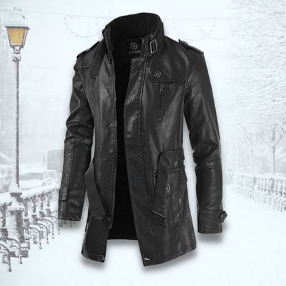 Veste Cuir Noir pour Homme Élégant et Chaude pour Printemps