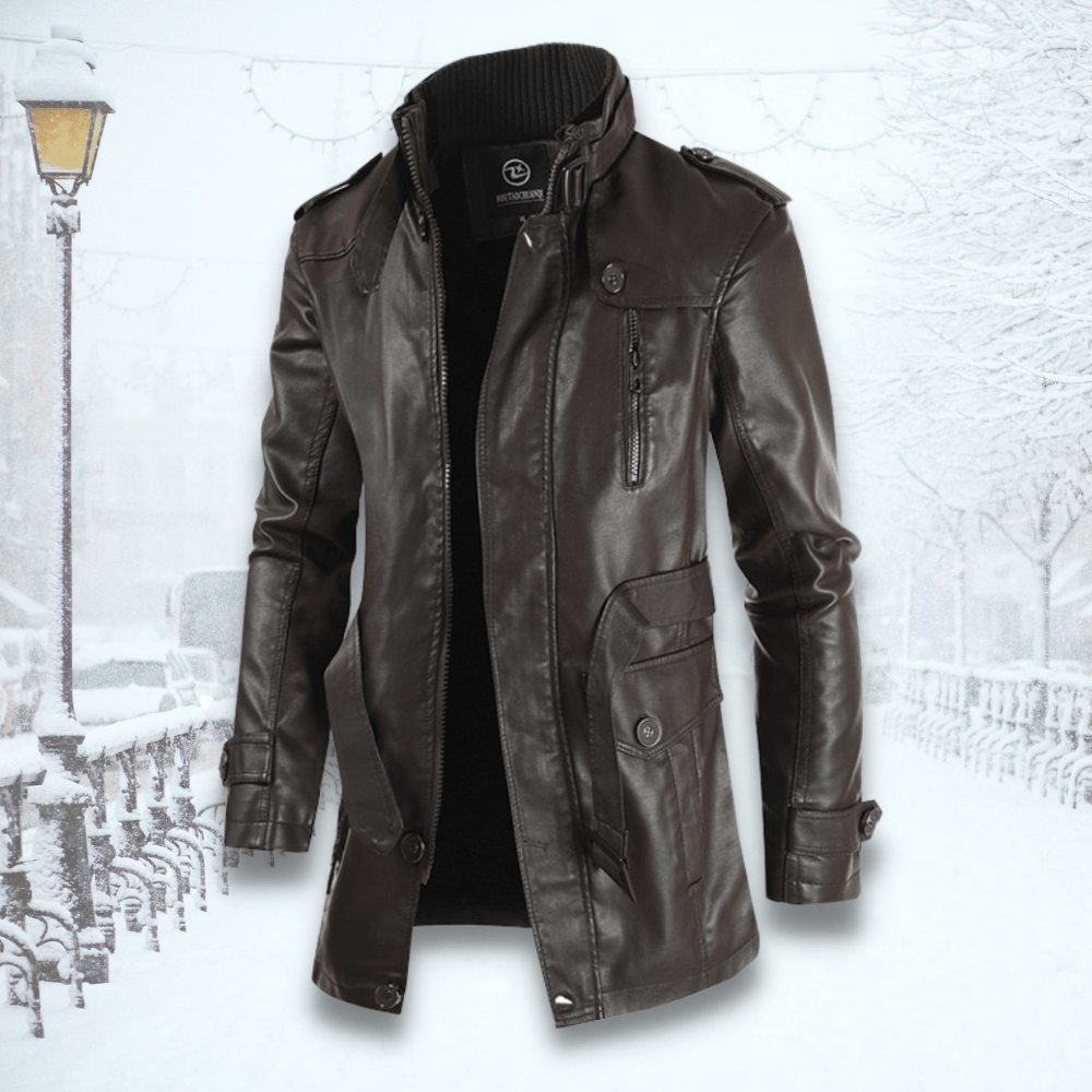 Veste Cuir Noir pour Homme Élégant et Chaude pour Printemps
