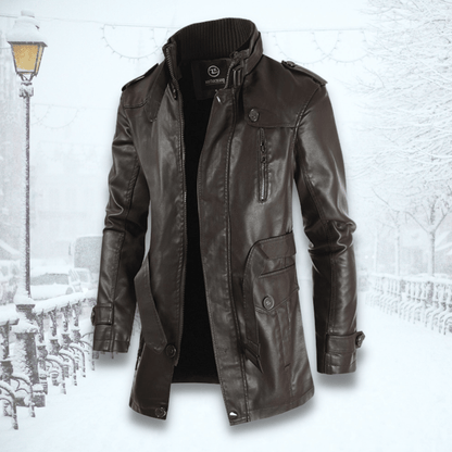 Veste Cuir Noir pour Homme Élégant et Chaude pour Printemps