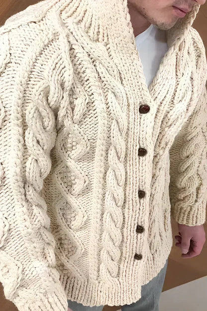 Gilet Homme Tricot Câble Élégant Oversize → Gilet Tricot Homme Grande Taille Câblé Élégant