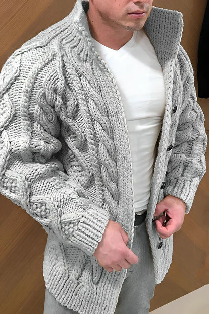 Gilet Homme Tricot Câble Élégant Oversize → Gilet Tricot Homme Grande Taille Câblé Élégant