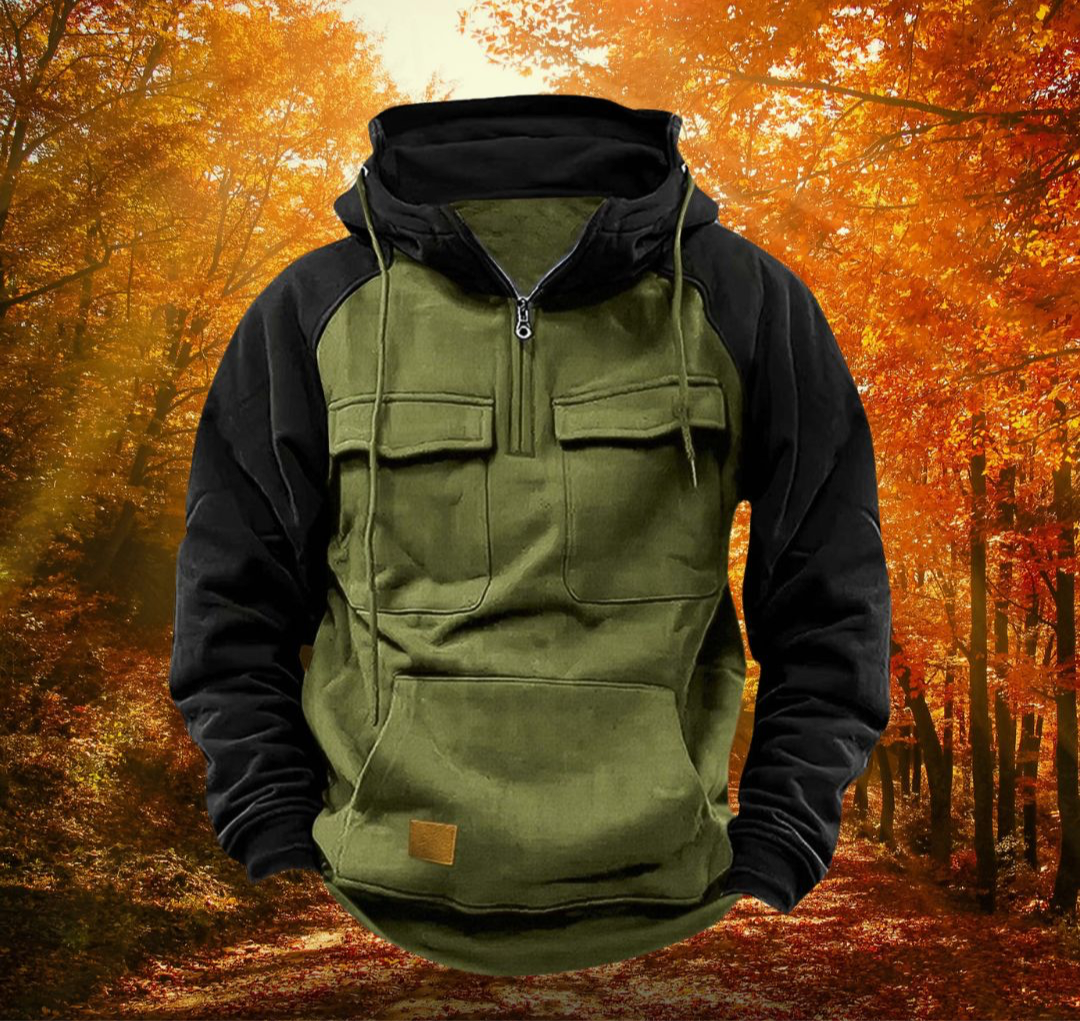 Sweat à Capuche Homme Zip avec Poches et Manches Longues - PanierRoyale