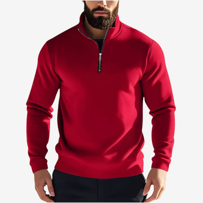 Pull à Manches Longues avec Fermeture Éclair et Col Rond