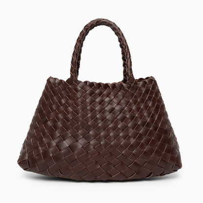 Sac à main en cuir authentique avec anses doubles pour femme