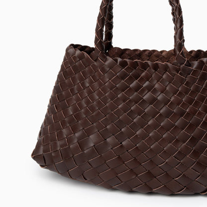 Sac à main en cuir authentique avec anses doubles pour femme