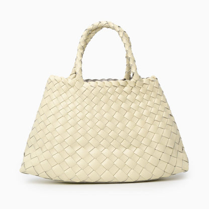 Sac à main en cuir authentique avec anses doubles pour femme