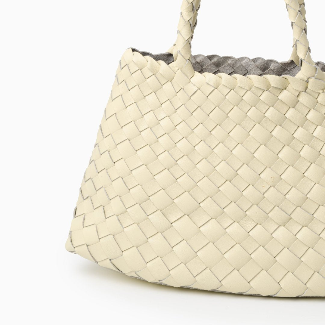 Sac à main en cuir authentique avec anses doubles pour femme
