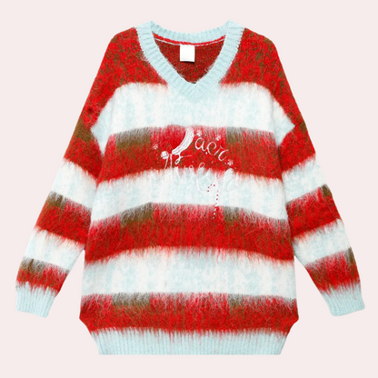 Pull Rayé Féminin Hiver Chic