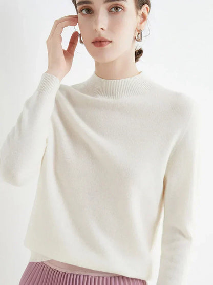 Pull en Cachemire Vert Émeraude Féminin Chaud