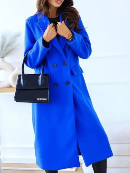 Manteau Femme Long Manches Élégant Hiver Chaud