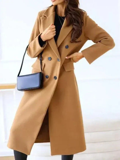 Manteau Femme Long Manches Élégant Hiver Chaud