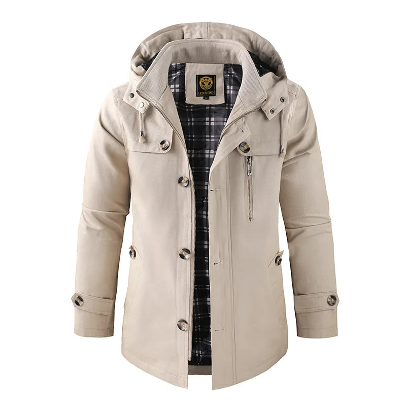 Veste D'hiver Homme avec Capuche et Fermeture Éclair Réglable - PanierRoyale