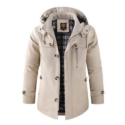 Veste D'hiver Homme avec Capuche et Fermeture Éclair Réglable - PanierRoyale