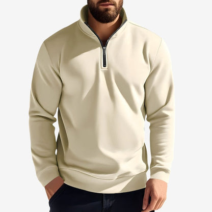 Pull à Manches Longues avec Fermeture Éclair et Col Rond