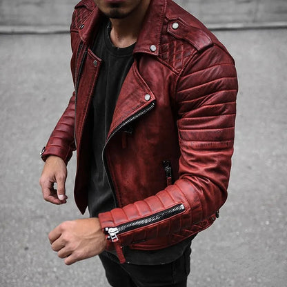 Blouson Cuir Homme Noir Élégant