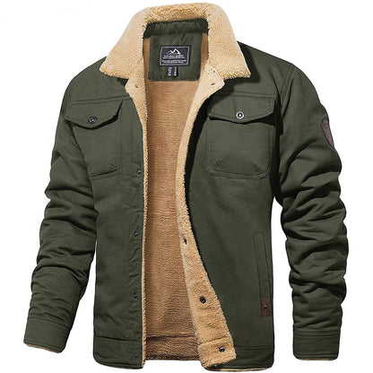 Veste Hiver Homme Douillette - Blouson Élégant avec Doublure Chaude et Col en Fourrure Synthétique - PanierRoyale