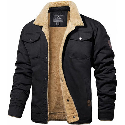 Veste Hiver Homme Douillette - Blouson Élégant avec Doublure Chaude et Col en Fourrure Synthétique