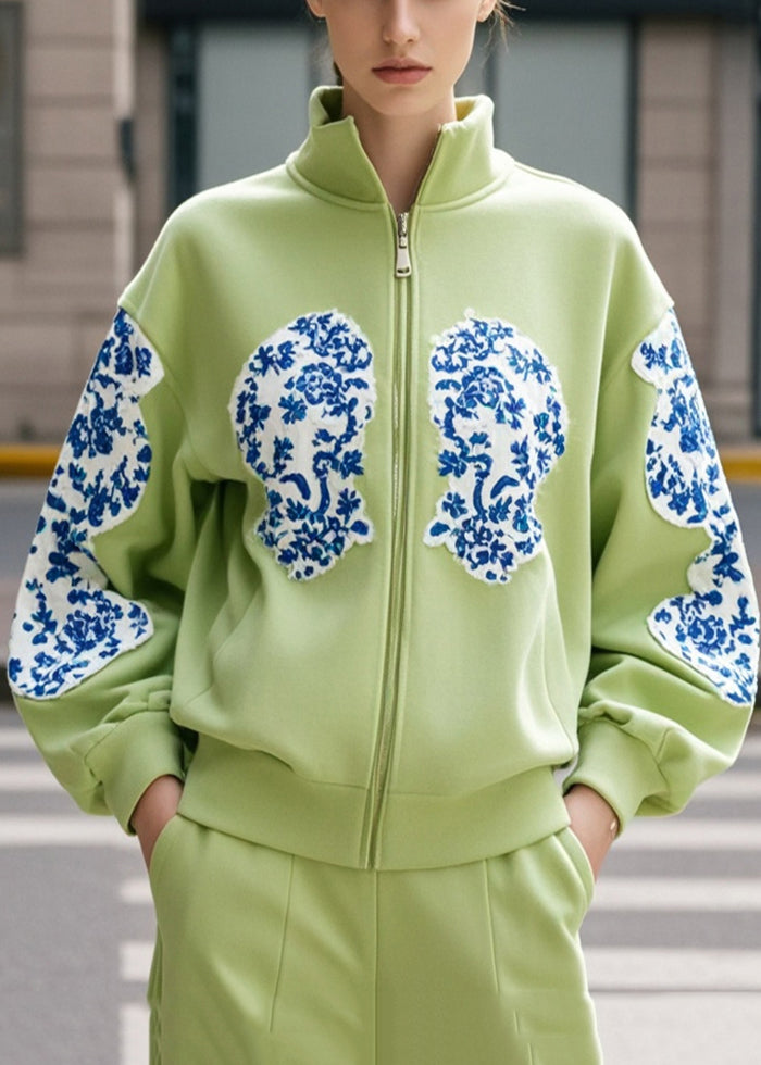 Veste en coton vert avec imprimé de fruits frais - EasyApparels