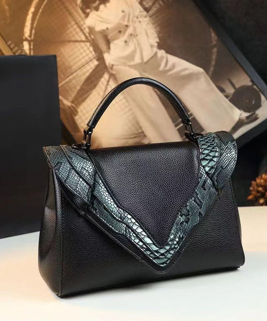 Grand sac tote en cuir vert épais personnalisable - EasyApparels