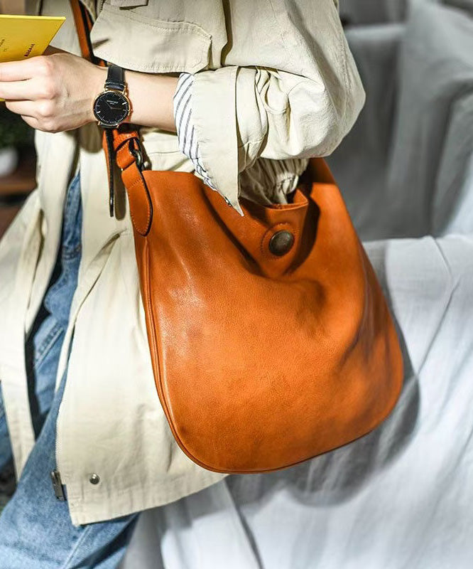 Cuir Messenger Bag Orange Épaule Résistant - EasyApparels