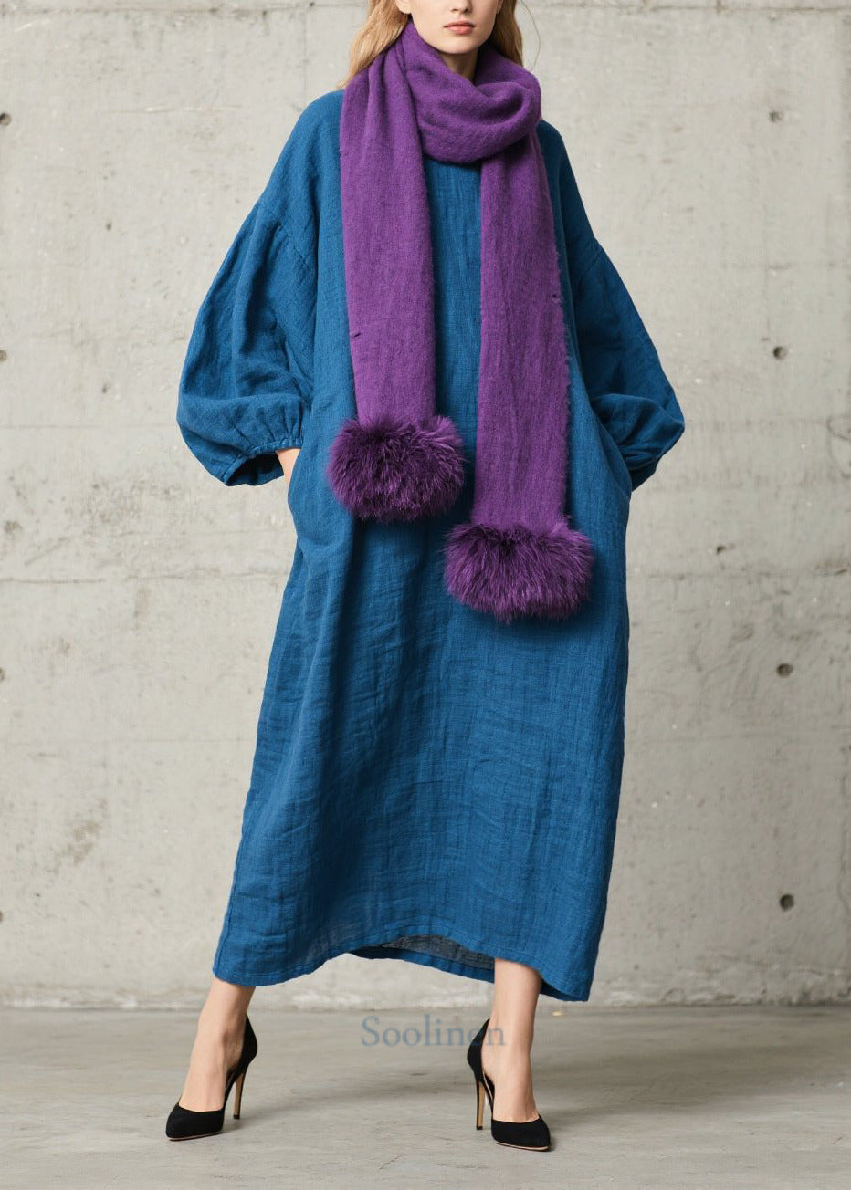 Gros peignoir de plage coton bleu, manches amples - EasyApparels
