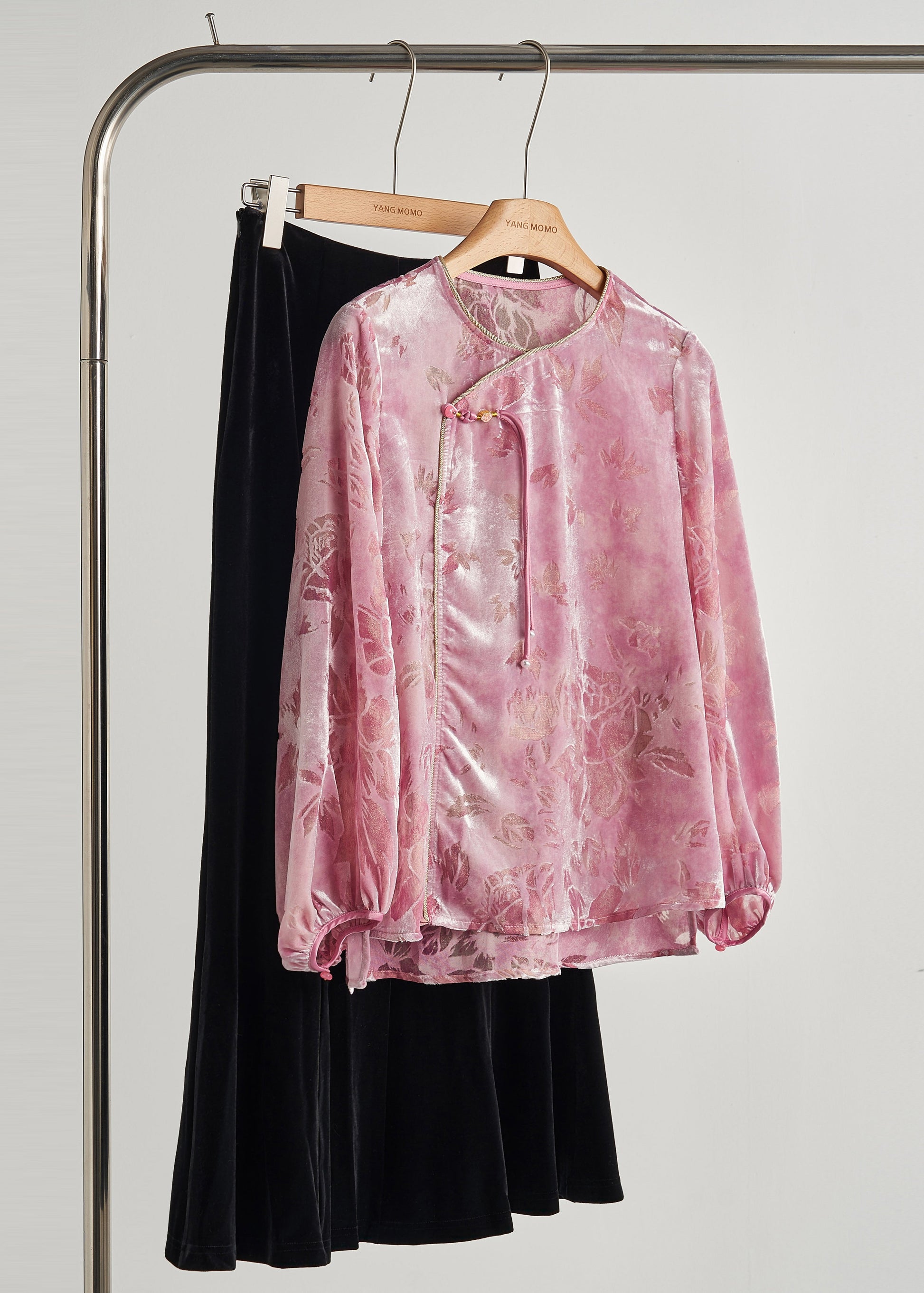 Douces chemises en soie à fleurs roses pour femmes, hiver - EasyApparels