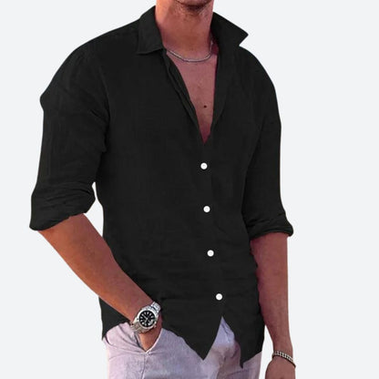 Chemise Lin Coton Homme Décontractée