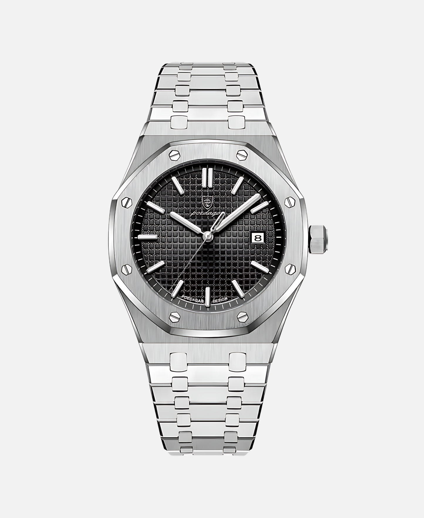 Montre Homme Élégante 41mm Boîtier Acier Inoxydable