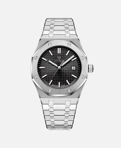 Montre Homme Élégante 41mm Boîtier Acier Inoxydable